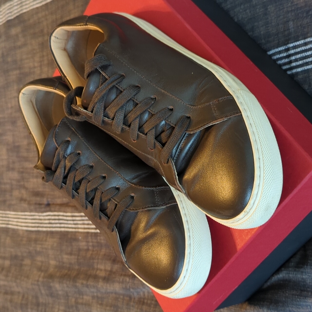 Italian Leather Sneakers - Dark Brown Size 8 MUST GO!